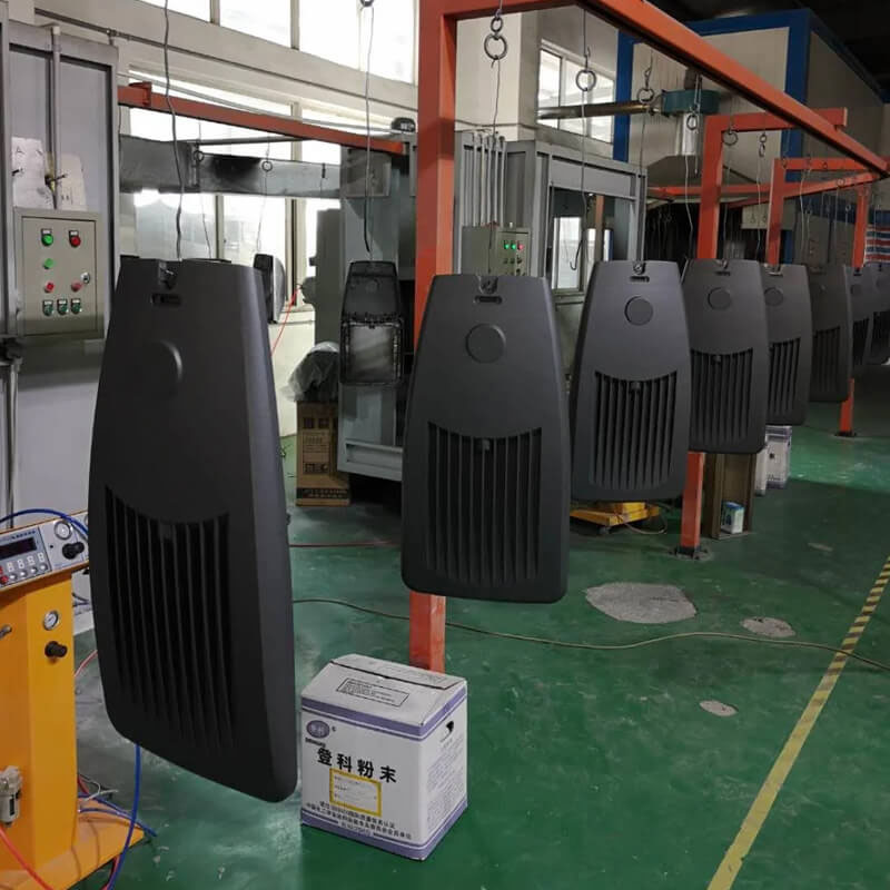 How to spray powder on LED street light housing ? LED가로등 하우징에 파우더를 뿌리는 방법은?
